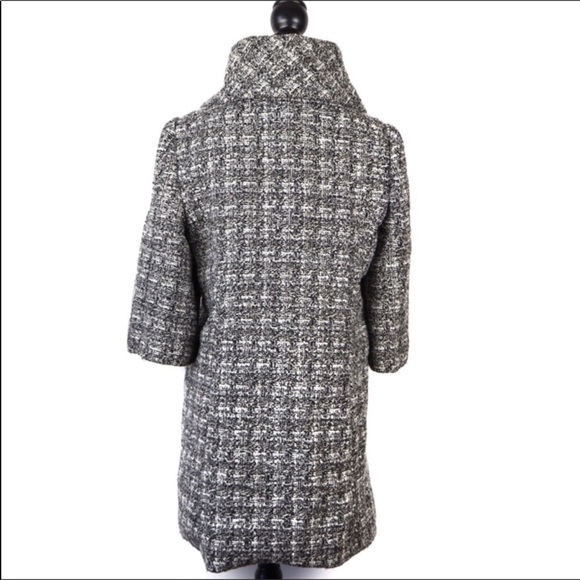 Silence + Noice Gray Tweed Funnel Coat Size Large - Picture 2 of 5